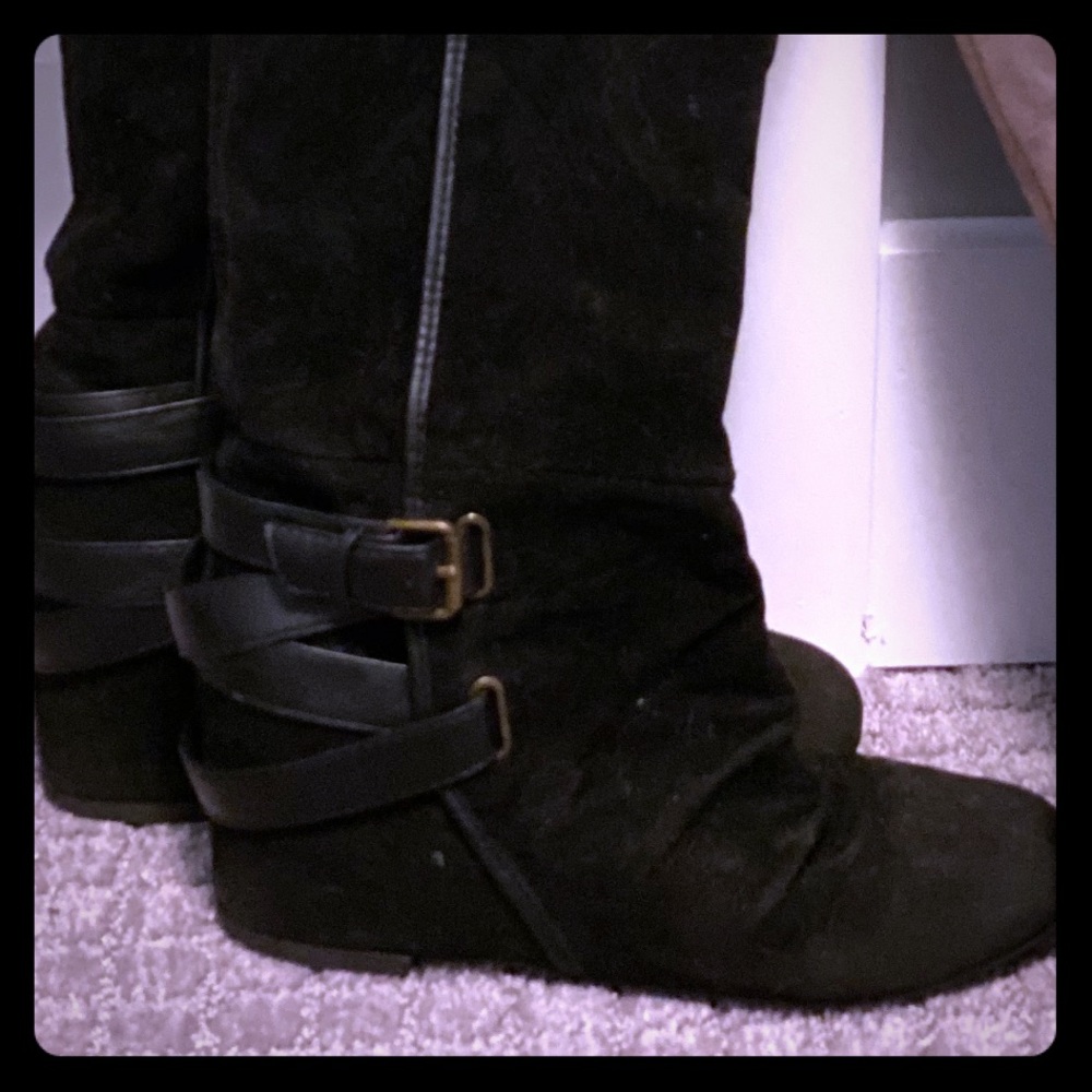 Bakers black suede knee boots
